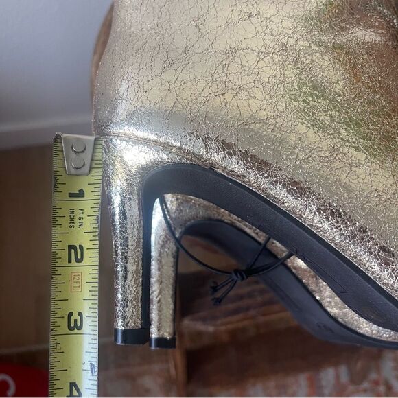 Worthington 9.5 Metallic Gold Knee High Boots Stiletto Glam Party Statement - Picture 15 of 15